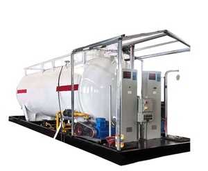 Tanques de almacenamiento de gas <span class=keywords><strong>propano</strong></span> de 2000 litros montados sobre patines con cabezales para la venta, estación de tanque de GLP para camiones de 25000 litros - Product Image 1