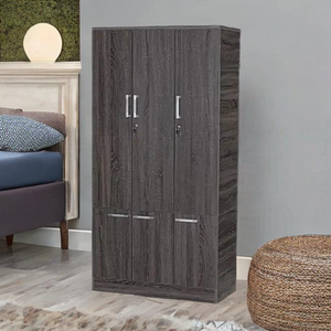 Armoire de chambre à coucher moderne en contreplaqué de chêne blanc avec étagère et tige de suspension complète pour bureau à domicile ou hôtel - Product Image 1