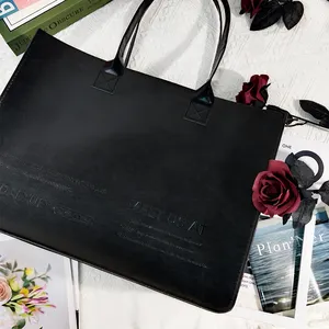 SIDAIXUE tas Laptop hitam PU untuk wanita bisnis tas Laptop