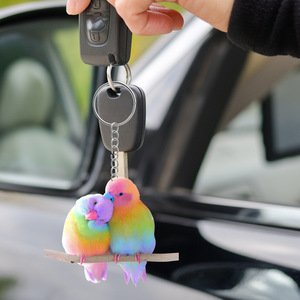 Nouveau Pendentif en Acrylique Naturel Transfrontalier, Ornement Coloré Oiseaux en <span class=keywords><strong>Couple</strong></span>, Décoration pour Rétroviseur de Voiture, Cadeau, <span class=keywords><strong>Porte</strong></span>-clés de Sac à Dos - Product Image 3