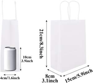 Bolsa de Papel Blanca Biodegradable Ecológica con Logotipo Personalizado Impreso, Bolsa de Compras con Alta Resistencia al Desgarro - Product Image 2