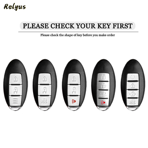 Tpu <strong>Leather</strong> Car Key Case Cover for Nissan Altima Sentra Rogue Murano <strong>Maxima</strong> Versa Leaf Titan Auto Protector Shell Accessories - Product Image 3