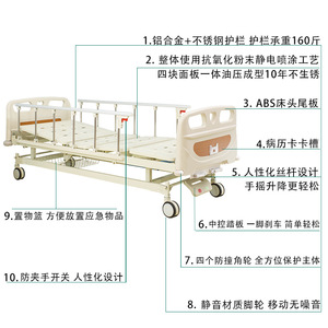 Cama de Hospital Manual KCare de Aleación de Aluminio con Doble Soporte para Uso Hospitalario - Product Image 1