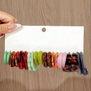 2025 Exquisite <b>Fashion</b> New Exaggerated Color Artistic C Shaped Earrings Acrylic Resin <b>Hoop</b> <b>Earings</b> Set for Girls - Product Image 6