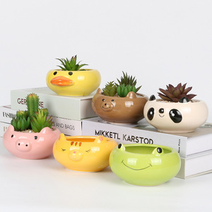 Creatieve Moderne Mini Keramische Bloempot Kleine Geglazuurde Zakka Potjes Voor Thuis Tuinieren Groothandel Verpakt - Product Image 1