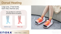 Chaussures de massage des pieds rechargeables EMOKA avec contrôle de la minuterie, vibration, chaleur et technologie de pression d'air, utilisables en marchant - Garantie 1 an