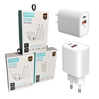 Chargeur mural universel USB-C double port 25W à charge rapide PD3.0 pour iPhone et Samsung – Adaptateur de voyage très populaire