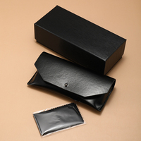 Vente flash - Étui à lunettes en cuir souple haut de gamme, plusieurs styles, boîte de rangement résistante à la pression, forme personnalisée, motif uni