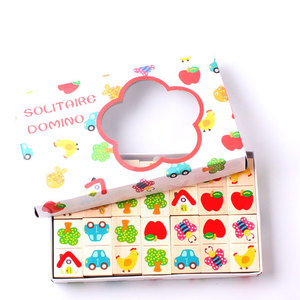 Rompecabezas de madera para niños de 28 piezas, juego de mesa de dominó de cognición de jardín de educación temprana para juguetes de jardín de infantes - Product Image 3