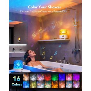 2026 New CUSTOM LOGO Shower Light With <b>Bluetooth</b> Speaker Waterproof 16 Colors Ocean Wave <b>Projector</b> For Bath Room - Product Image 5