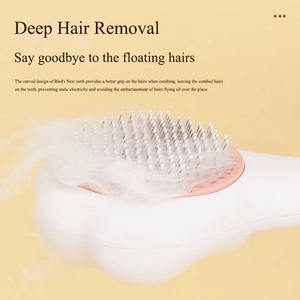 Venta al por mayor de alta calidad con forma de pata bonita mascota perro limpiador cepillo masaje un toque eliminación de pelo acero piojos gato peine - Product Image 4