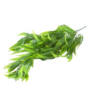 Parete di Piante Artificiali in Erba Persiana, Decorazione con 5 Rami Appuntiti, Fiori Rampicanti e Cesto Sospeso - Product Image 5