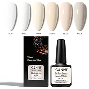 New 7.3ml Nude White Gel Translucent UV Nail Gel OEM Factory Price CANNI brand Soak off gel Color Natural System