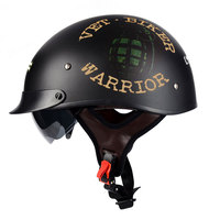 Demi-casque de moto hommes femmes adultes Dot approuvé Vintage demi-visage casque avec visière transparente supplémentaire casque de moto