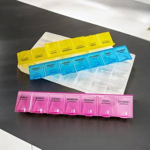 Usine d'impression OEM Vente en gros <span class=keywords><strong>Pilulier</strong></span> portable de voyage 7 jours Organisateur hebdomadaire Boîte à pilules en plastique 7 grilles - Product Image 4