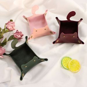 Cute Cat Shape Leather Storage <b>Tray</b> Portable Desktop Organizer for Jewelry Cosmetics & <b>Small</b> Items Stock Bulk - Product Image 4