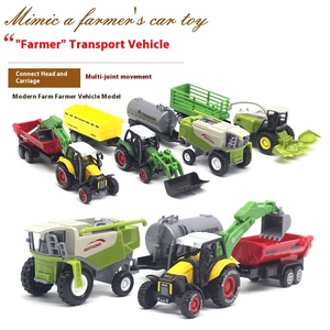 LASIVE TOYS New 4-Piece Farm Toy Car Model Set Durable Alloy Farmer Harvester Tractor and <strong>Truck</strong> Cross-Border All-Made Alloy - Product Image 3