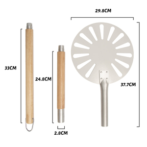 Gạch Lò Nướng Bánh Pizza Dài Rake Có Thể Tháo Rời <span class=keywords><strong>Scraper</strong></span> Ash Gỗ Công Cụ Làm Sạch Pizza Công Cụ Bằng Gỗ Nhôm Tách Rời Pizza Peel - Product Image 5