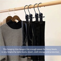 Cintres en métal multi-usages antidérapants avec clips d'organisation pour placard, botte, pantalon, serviette, chaussette, chapeau, etc.
