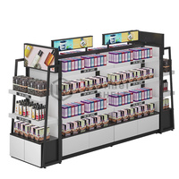 Étagère de présentation double face personnalisée, îlot de maquillage, support cosmétique et étagère de maquillage pour magasin