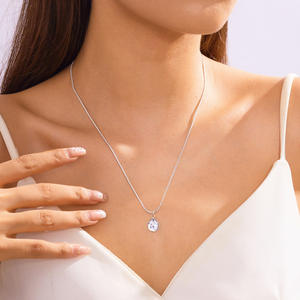 Mặt dây chuyền zircon hình giọt nước mạ vàng thời trang bán chạy nhất, dây chuyền thép không gỉ, bán buôn - Product Image 6