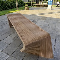 Banc long paramétrique moderne en bois massif, design artistique, pour espaces d'attente publics (hôpitaux, écoles, extérieurs), sièges de salon écologiques