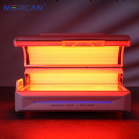 Lit de luminothérapie infrarouge professionnel Merican de qualité médicale pour le corps entier, cabine de sauna infrarouge
