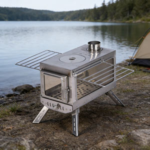 LULING Grill <span class=keywords><strong>Yukon</strong></span> Tent Output Fuel Combo, polyvalent, installation facile, chauffage en acier inoxydable, poêle à bois, poêle Swag - Product Image 1