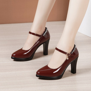 Zapatos de Tacón Alto Elegantes y de Moda, de Piel Sintética de Alta Calidad, con Plataforma y Tacón Delgado de 9 cm, Resistentes, para Mujer, Nuevos Estilos - Product Image 4