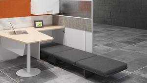 Bureau de travail moderne convertible avec design à panneaux et armoire latérale pour centre d'appels - Product Image 5