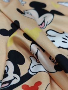 Tejido impreso ligero 120gsm transpirable resistente a las arrugas tela de seda Latina Vietnam Pijama uso para ropa-ropa de dormir - Product Image 4