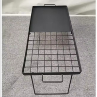 Barbecue portable pliable en métal moderne avec plaque de cuisson, finition thermolaquée - Gril à charbon multifonctionnel facile à transporter