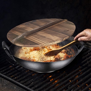 Couvercle de wok en bois couvercle de poêle rond rond couvercle de casserole couvercle de casserole Wok marmite couvre Gadgets ensembles accessoires de cuisine outils de cuisine - Product Image 2