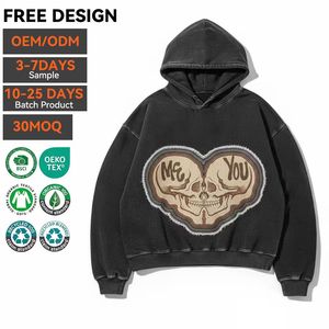 Sudadera con Capucha de Invierno de Algodón Grueso de Alta Calidad, Estilo Urbano Personalizado, Lavado Vintage, Unisex, Esencial, Lisa - Product Image 1