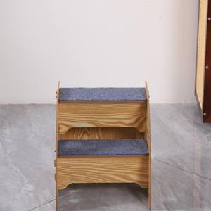 Cama para mascotas de madera maciza de pino con marco de escalada, escalera para perros de desmontaje y rampa para perros pequeños y viejos, gatos que trepan camas altas, sofás - Product Image 3