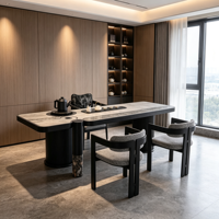 Ensemble de table à thé chinois moderne en bois massif avec chaises pour la maison, la villa, l'hôtel, le bureau, vente en gros OEM ODM