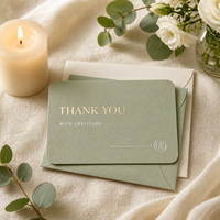 Ensemble de cartes de remerciement personnalisées, cartes de remerciement de mariage personnalisées avec feuille d'or, enveloppes, papeterie de luxe
