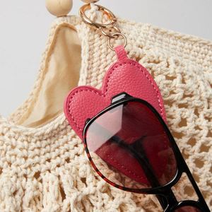 Fashion Lovely PU Leather Fruit Shaped Glasses Clip Holder <b>Cute</b> Bag Charm Keychain Portable <b>Sunglasses</b> Storage Travel Accessory - Product Image 3