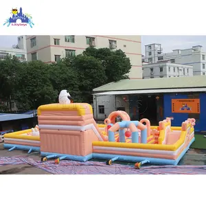 Lilytoys Parque inflável grande inflável para crianças, parque inflável colorido inflável Macaron novo design