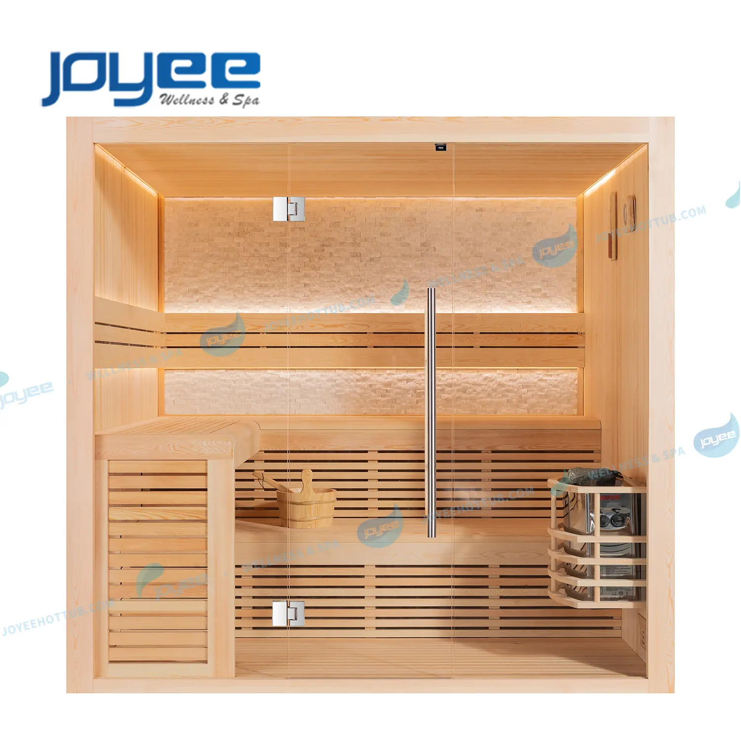 LELESPA Cheap price 3-4 person wooden indoor sauna room with harvia sauna heater dry sauna cabin