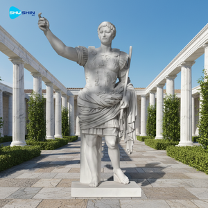 Скульптура римского императора Августа из Премиоры в натуральную величину, ручная работа, из мрамора, для декора вилл и садов на открытом воздухе - Product Image 2