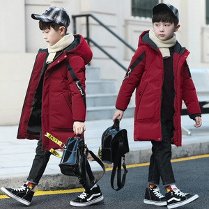 Manteau d'hiver à capuche pour garçon, veste mi-<span class=keywords><strong>longue</strong></span> en coton, vêtements d'extérieur pour enfants, capuche, collection - Product Image 3