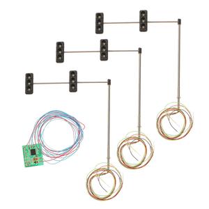 3 pezzi 70mm modello semaforo a 3 luci IP65 giallo LED luci solari in alluminio e materiale PC per il controllo del traffico - Product Image 5