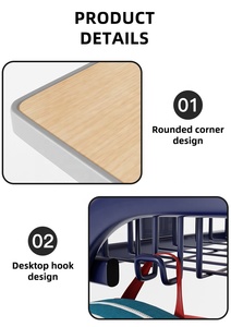 Singolo studente scrivania regolabile in altezza con sedia Heavy Duty telaio in metallo per scuola a casa studio - Product Image 4