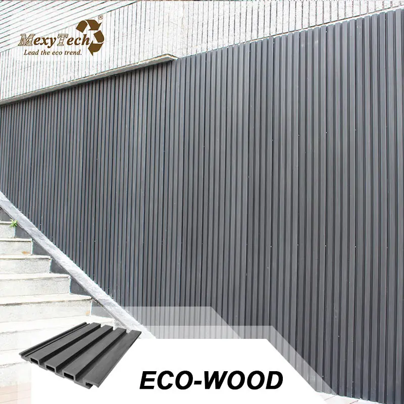 Parede wpc madeira revestimento composto plástico painel de parede exterior para casa decoração