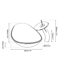 Lavabo en verre ovale avec robinet et siphon escamotable, en verre trempé argenté, design design en forme de bol pour salle de bain