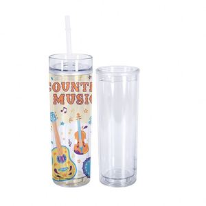 Cross-Border European Style 16Oz Double-Walled Transparent Acrylic Straw <b>Cup</b> <b>Large</b>-Capacity Environmental Protection - Product Image 4