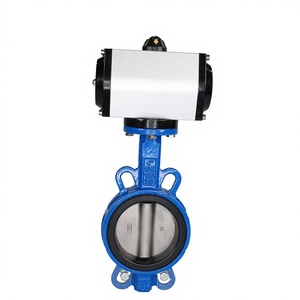 Задвижка дисковая межфланцевая PN16 10 дюймов, высокотемпературная, с PTFE-уплотнением, из нержавеющей стали 304, пневматическая, для масла и воды - Product Image 3