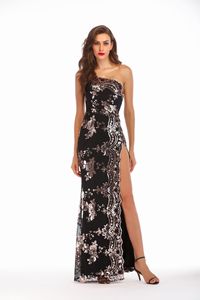 Robe de soirée sexy à une épaule, de haute qualité, pour mariage, avec perles, tube, paillettes, broderie, fente haute, robes de soirée élégantes, robes rouges - Product Image 2