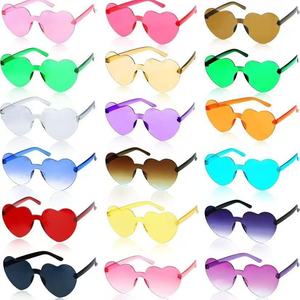 Lunettes de soleil sans monture, lunettes de soleil monobloc, lunettes de soleil colorées en forme de cœur de pêche - Product Image 1